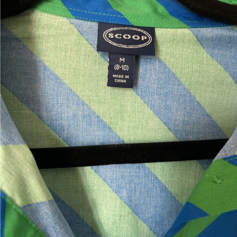scoop, size medium, striped, side  knot midi dress - Picture 2 of 3